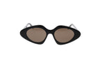 Luxury Eyewear – Sunglasses - Loewe, black sunglasses with brown tinted lenses, front view on white background