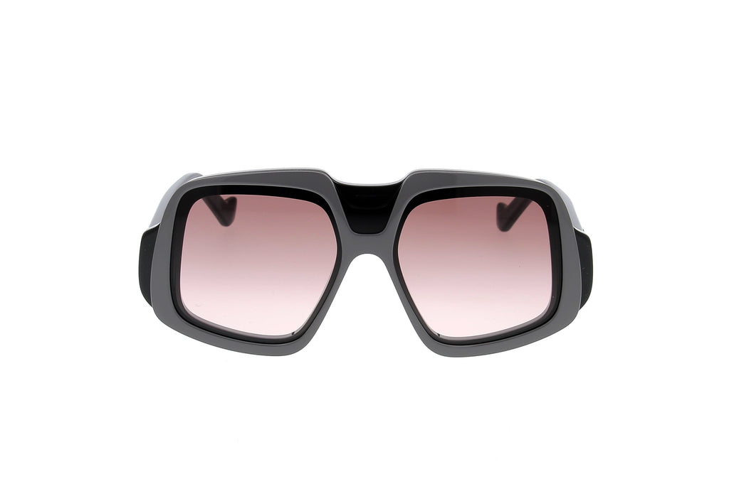 Luxury Eyewear – Lunettes De Soleil - Loewe, lunettes de soleil grises et noires, verres roses, vue de face