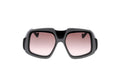 Luxury Eyewear – Lunettes De Soleil - Loewe, lunettes de soleil grises et noires, verres roses, vue de face