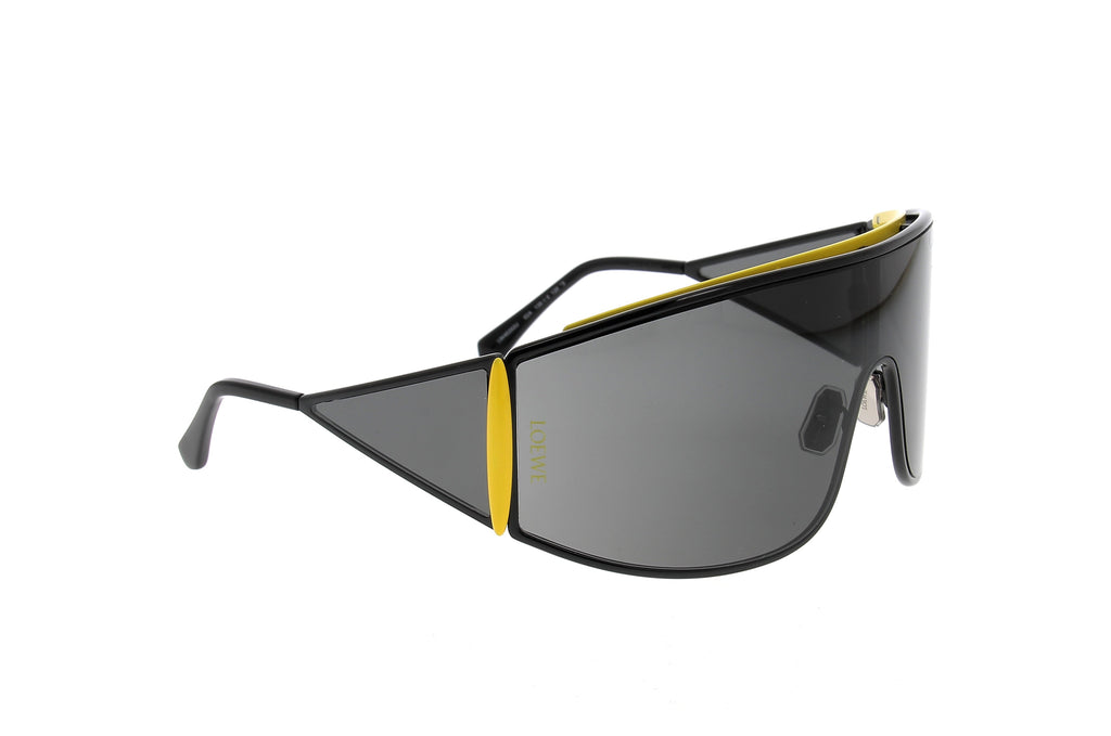 Luxury Eyewear – Lunettes De Soleil - Loewe, lunettes de soleil noires et jaunes, verres gris, vue de trois-quarts