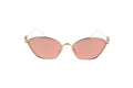 Luxury Eyewear – Sunglasses - Loewe, pink sunglasses with slim gold frame, front view