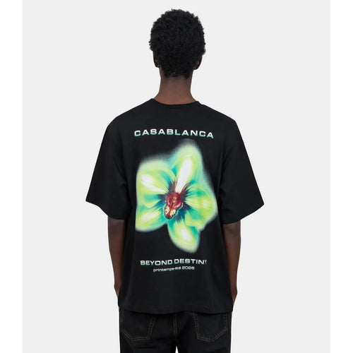 Camiseta extragrande Orquídea - Negro