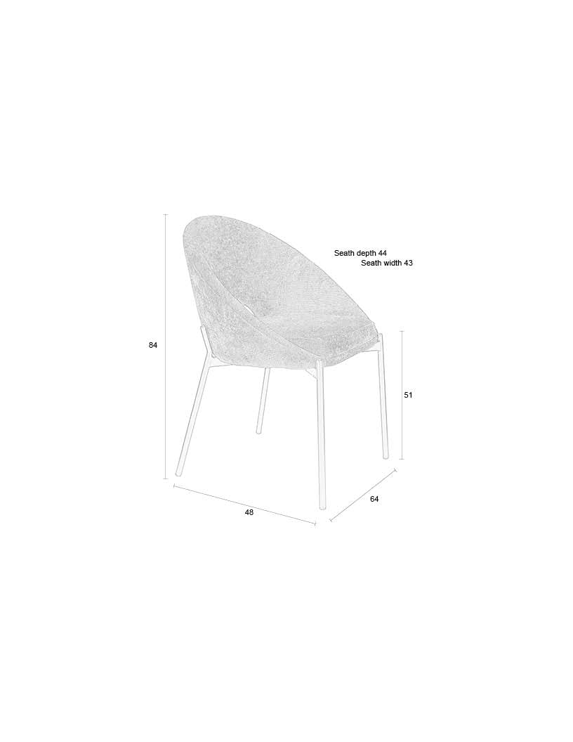 Dando - Dining Chair - Polyester - Off-White/Off-White