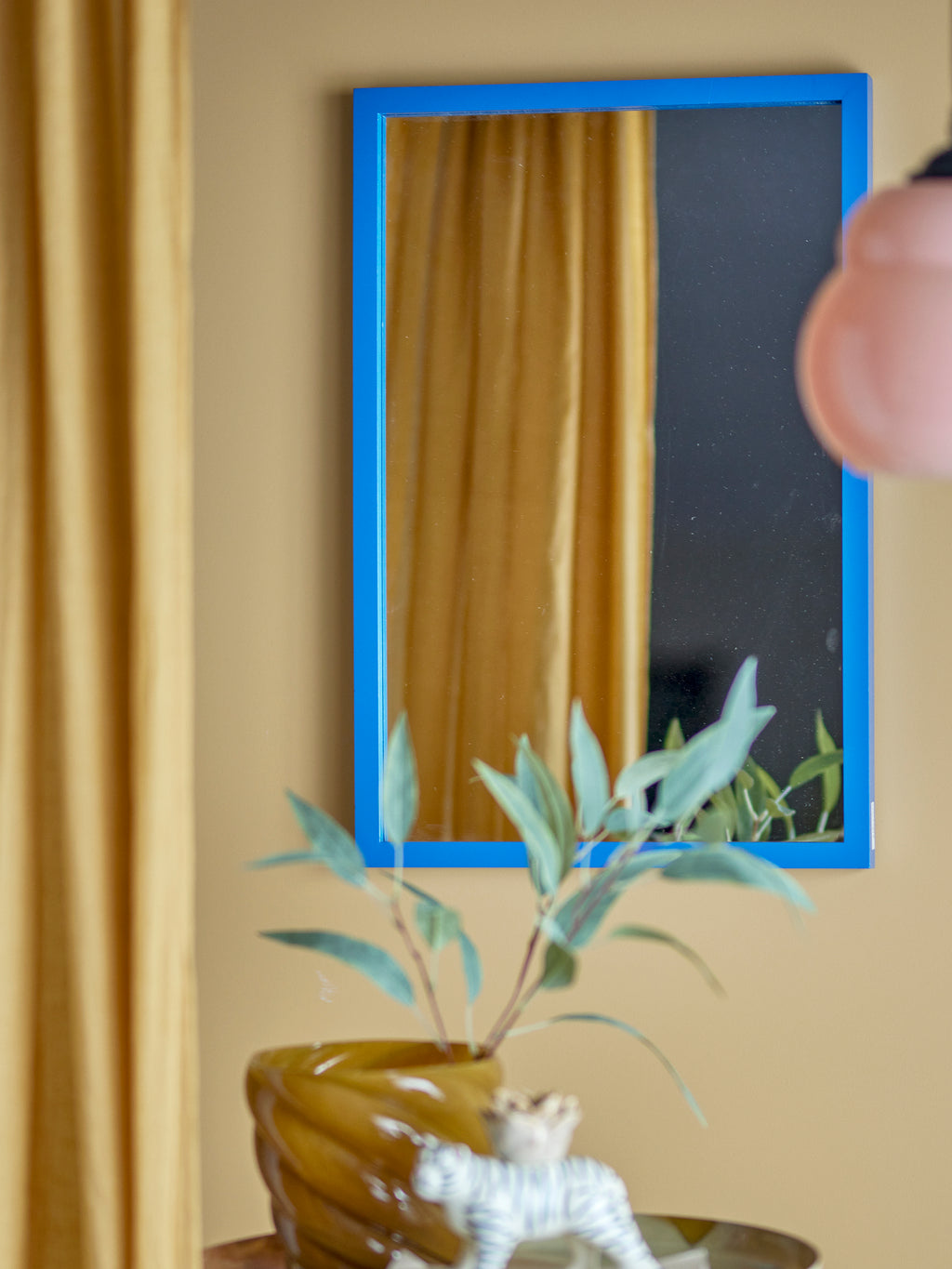 Atle - Miroir Mural - Bleu - Mdf