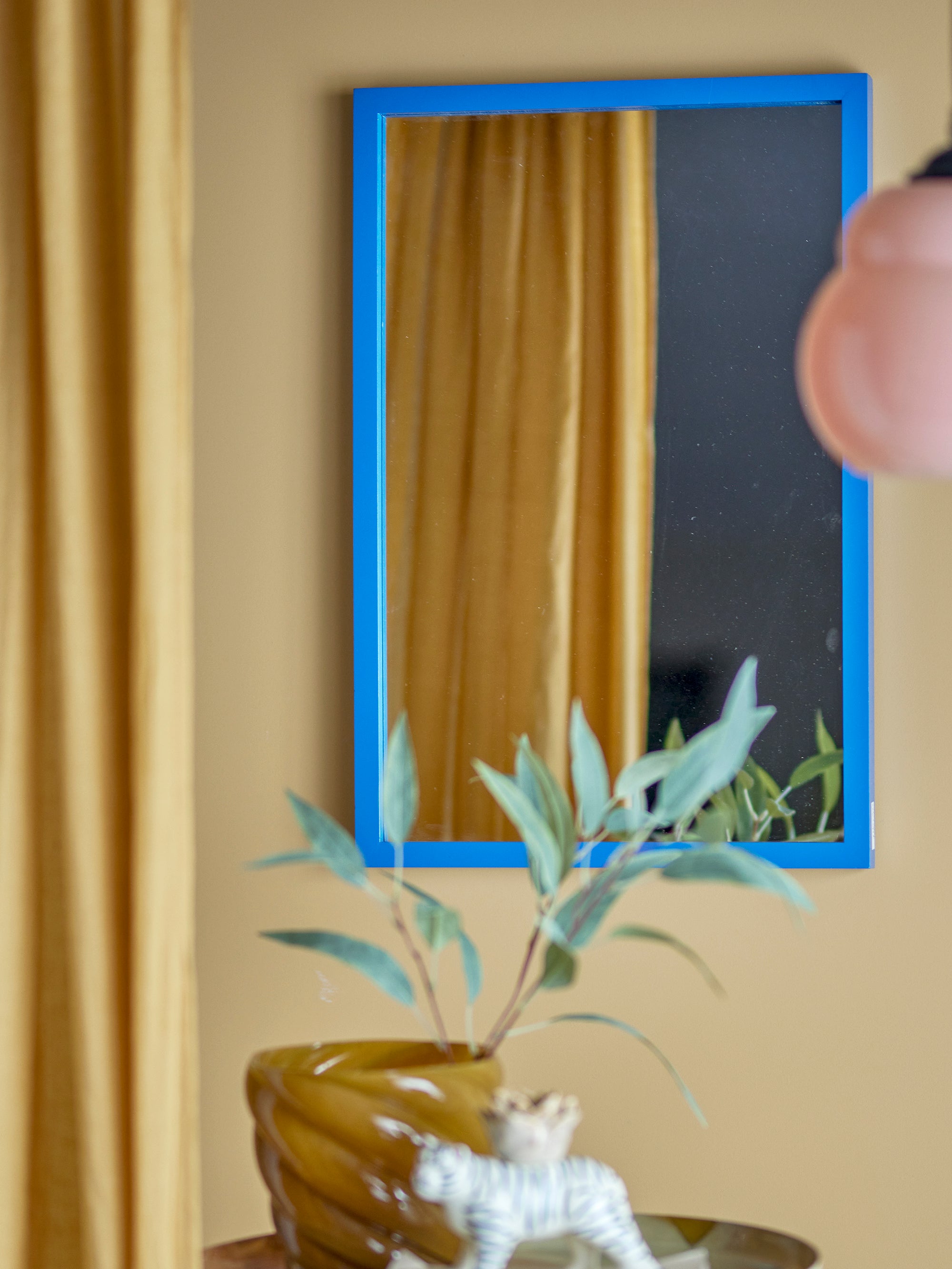 Atle - Miroir Mural - Bleu - Mdf