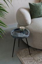 Karrara - Side Table - Solid Marble - Grey/Black