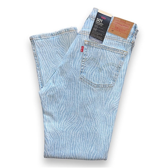 Levi’S Premium 501 Original Cropped Blue Pattern 36200 0244