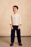 Mabo - Blouse August Cream Windowpane