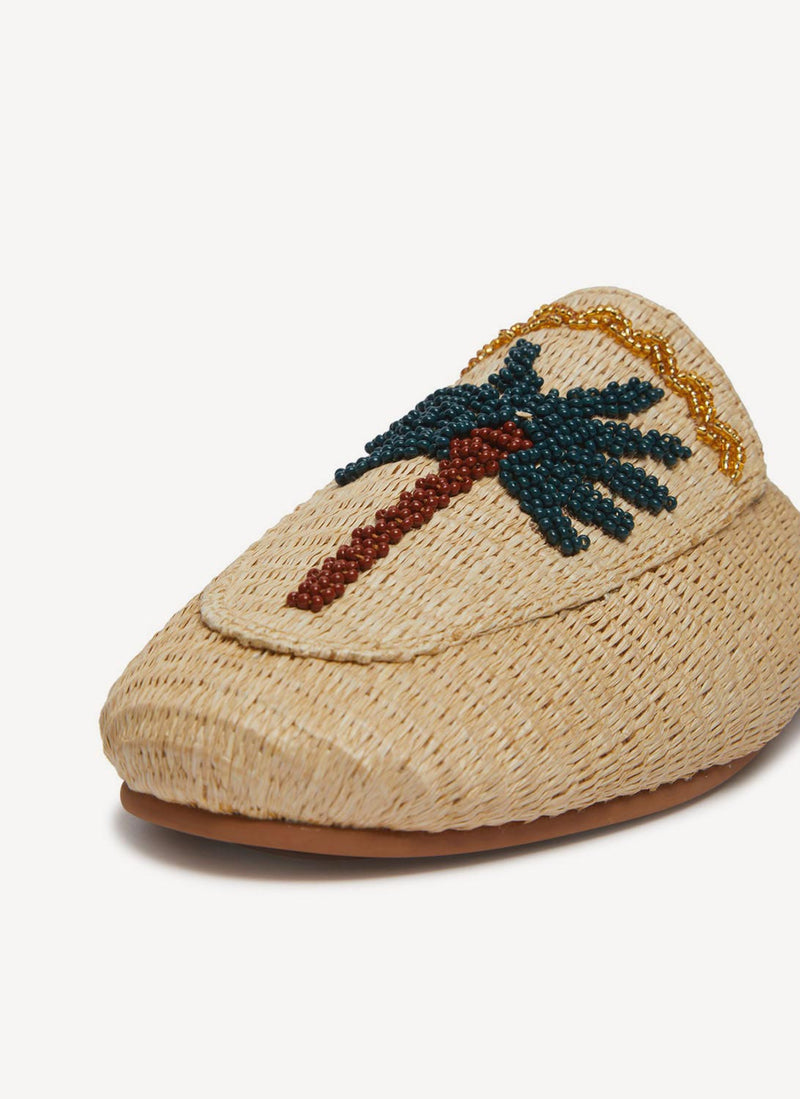 Farm Rio - Mules Raffia Macaw - Beige - Femme