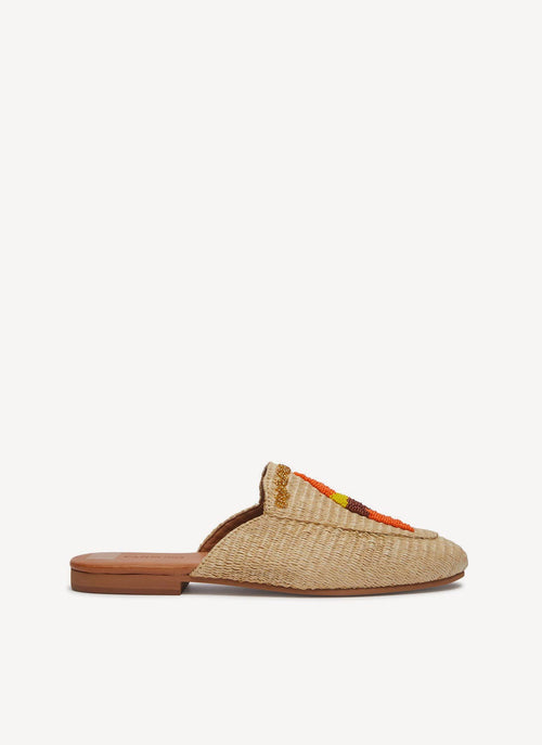 Farm Rio - Mules Raffia Macaw - Beige - Femme