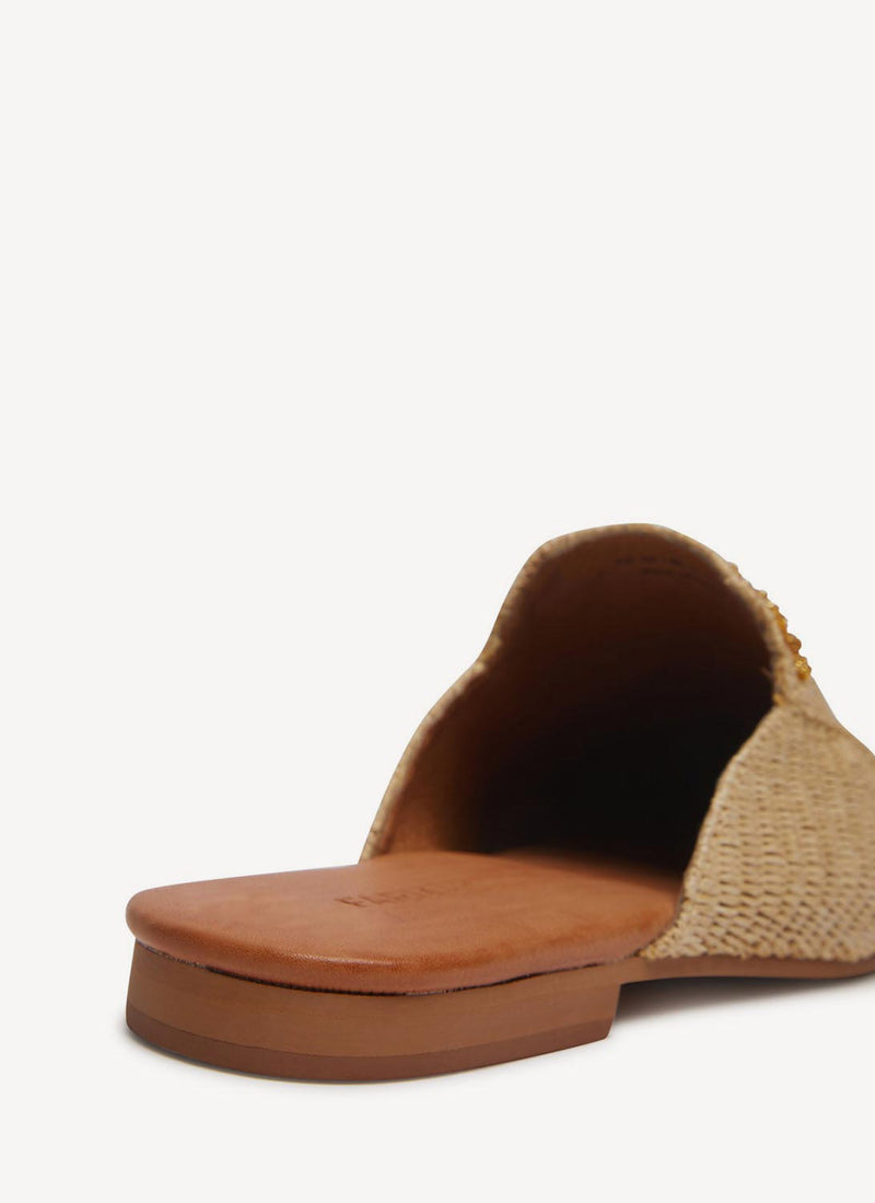 Farm Rio - Mules Raffia Macaw - Beige - Femme