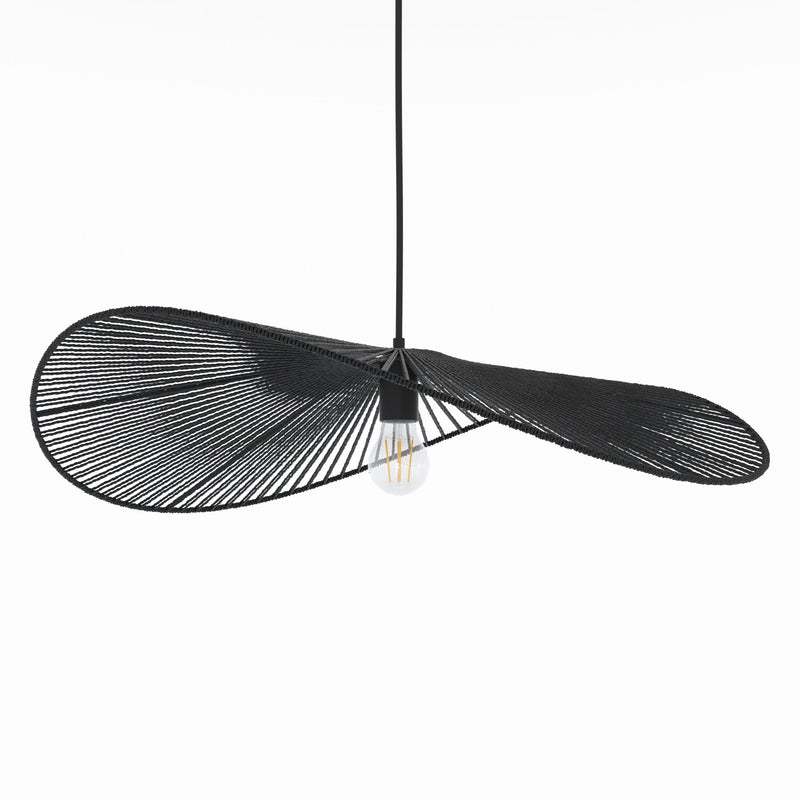 Suspension Mada noire en papier de corde 75 cm
