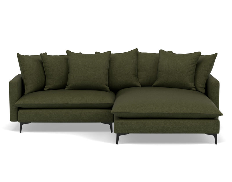 Madison - Right Corner Sofa - 4 Seater - Textured Fabric - Green