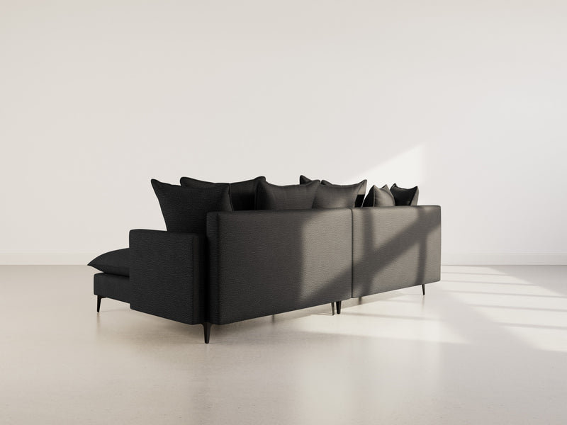 Madison - Right Corner Sofa - 4 Seater - Textured Fabric - Black
