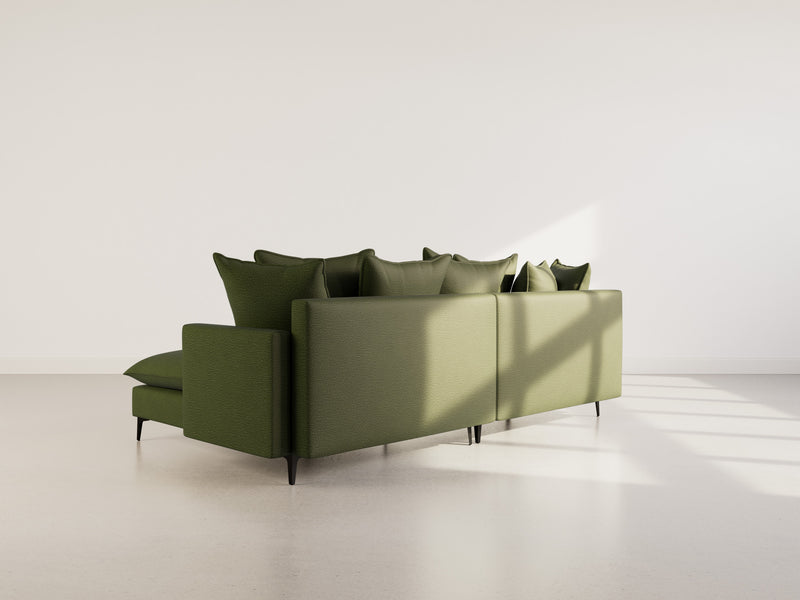 Madison - Right Corner Sofa - 4 Seater - Textured Fabric - Green