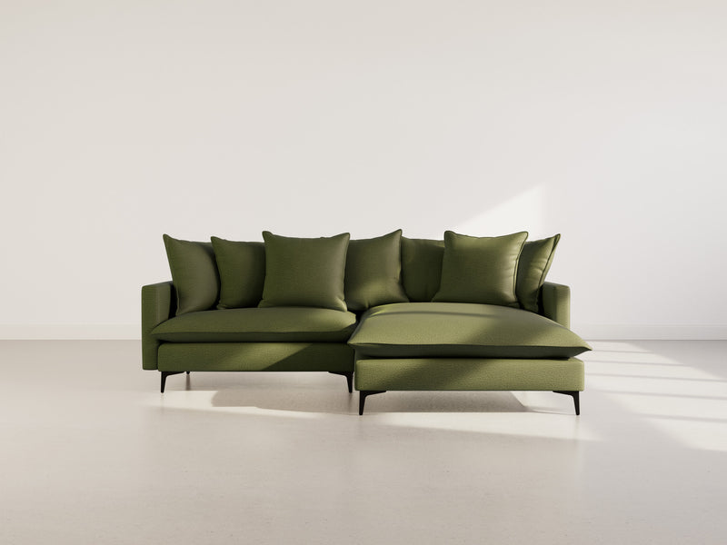 Madison - Right Corner Sofa - 4 Seater - Textured Fabric - Green