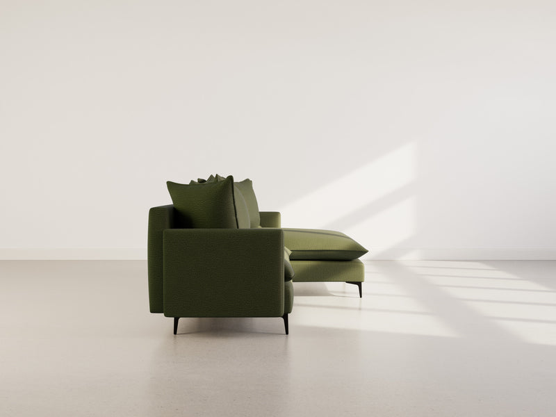 Madison - Right Corner Sofa - 4 Seater - Textured Fabric - Green