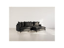 Madison - Right Corner Sofa - 4 Seater - Textured Fabric - Black