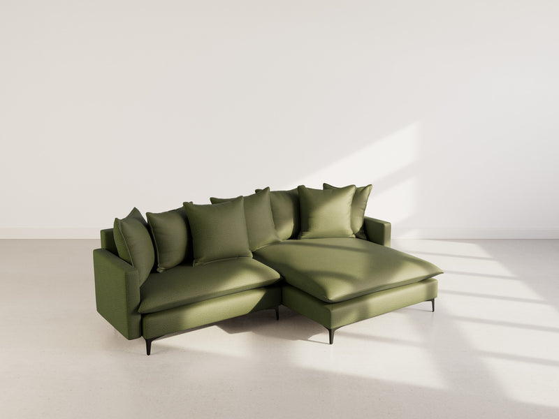 Madison - Right Corner Sofa - 4 Seater - Textured Fabric - Green