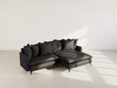 Madison - Right Corner Sofa - 4 Seater - Textured Fabric - Black