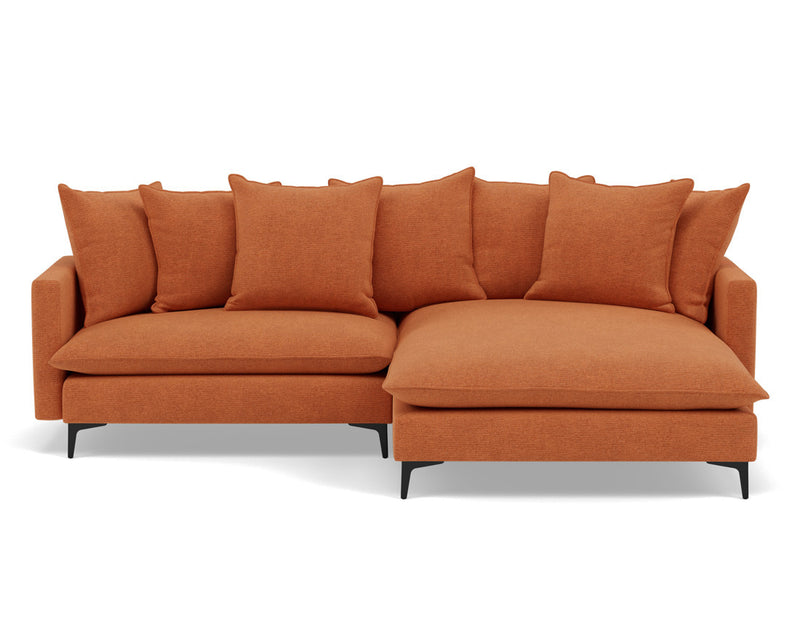 Madison - Right Corner Sofa - 4 Seater - Textured Fabric - Terracotta
