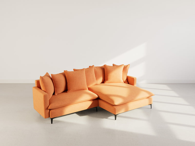 Madison - Right Corner Sofa - 4 Seater - Textured Fabric - Terracotta