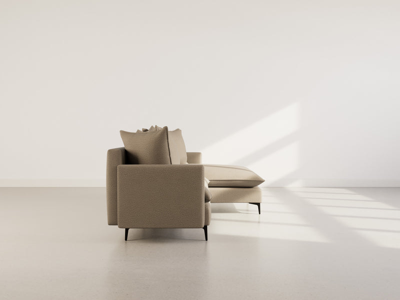 Madison - Right Corner Sofa - 4 Seater - Textured Fabric - Taupe