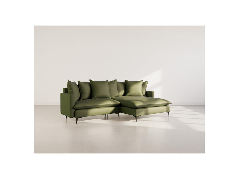Madison - Right Corner Sofa - 4 Seater - Textured Fabric - Green