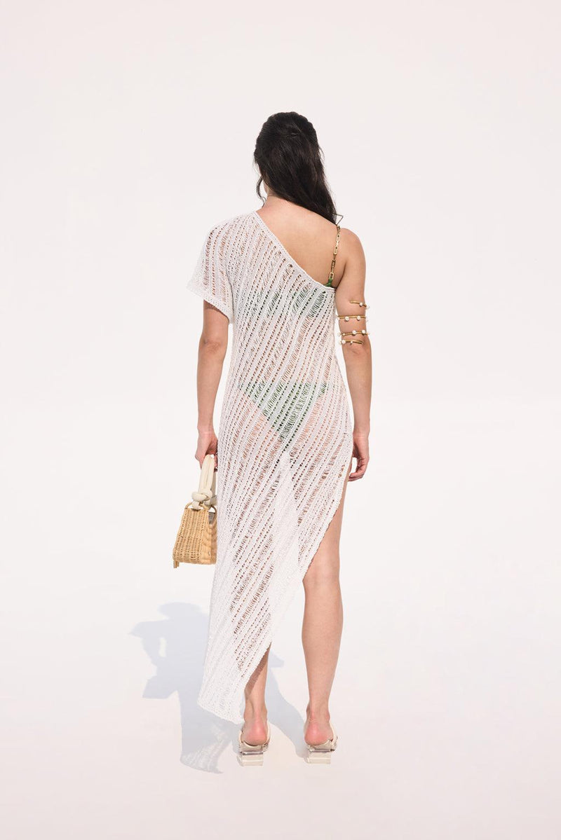 Madu Knitted Beach Dress - Blanc