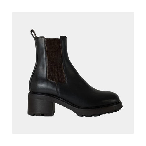 Chelsea Boots Ann Tuil Magenta - Cuir Marron