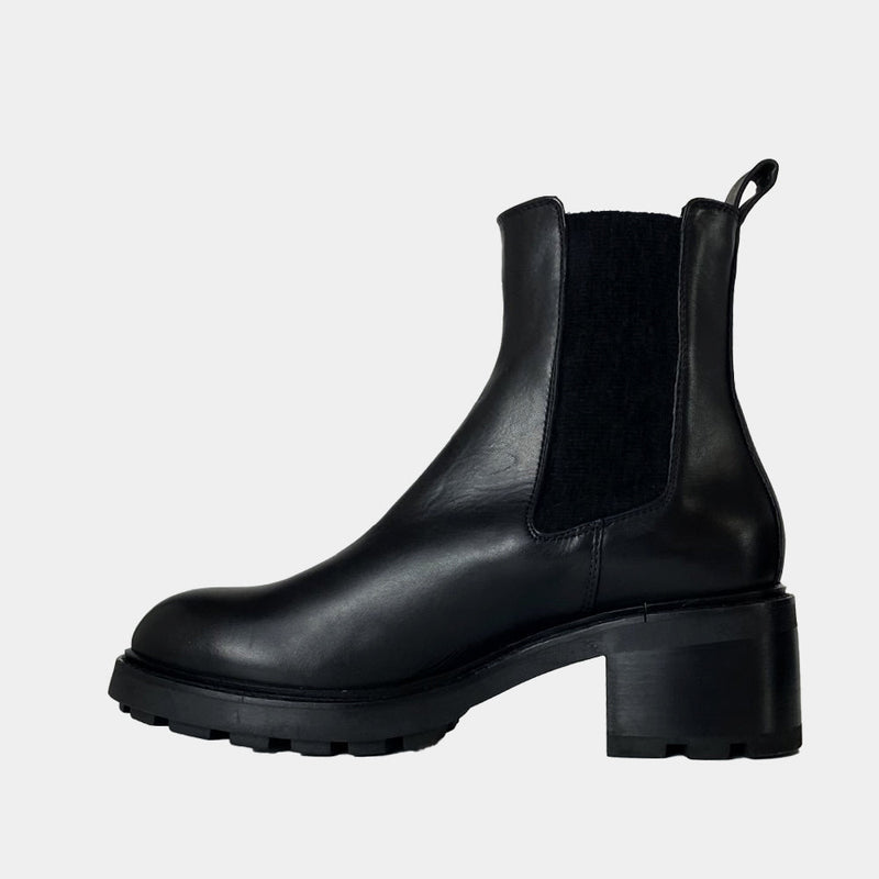 Chelsea Boots Ann Tuil Magenta - Cuir Noir