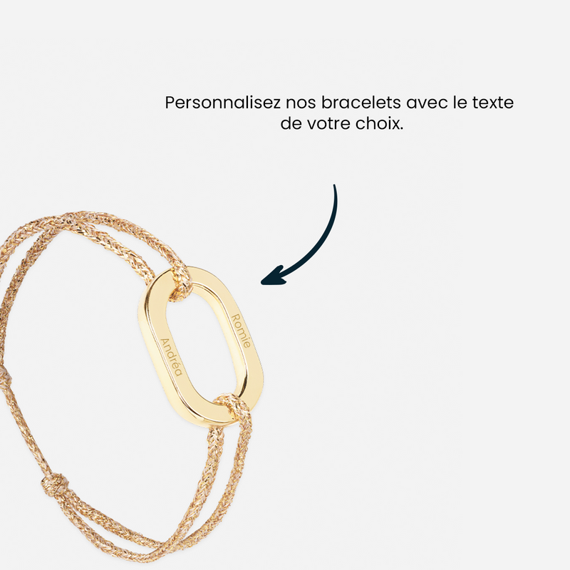 Bracelet Arche - Damier Bleu Marine Et Beige