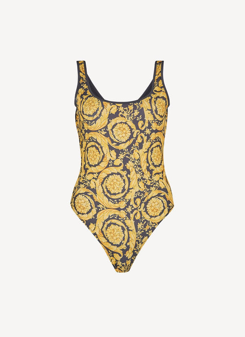 Versace - Maillot De Bain Une Pièce À Imprimé Barocco - Or - Femme