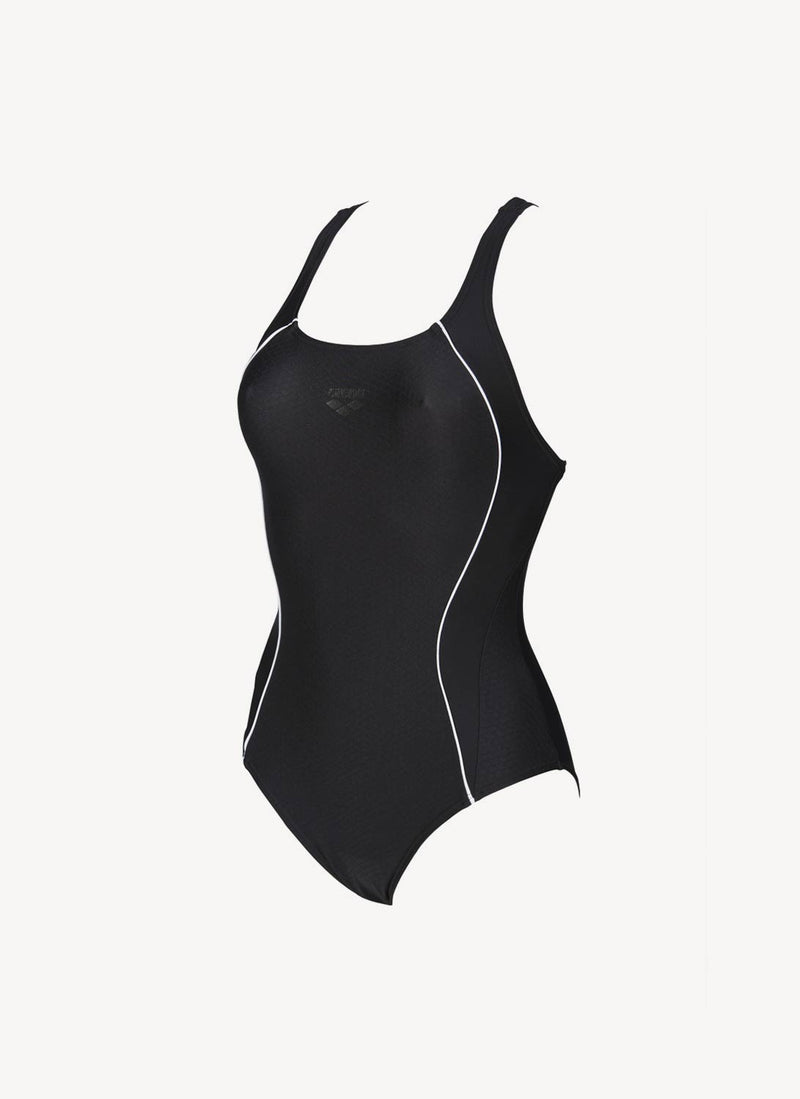 Arena - Maillot Flakes Dos En V - Noir - Femme