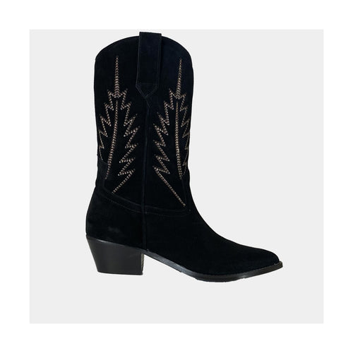 Mi Bottes Santiags Ann Tuil Malene - Velours Noir