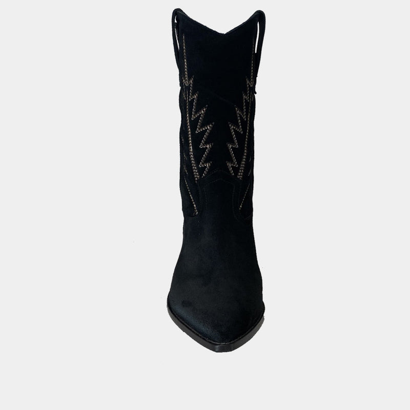 Mi Bottes Santiags Ann Tuil Malene - Velours Noir