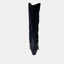 Bottes Santiags Ann Tuil Maleo - Cuir Teju Et Velours Noir