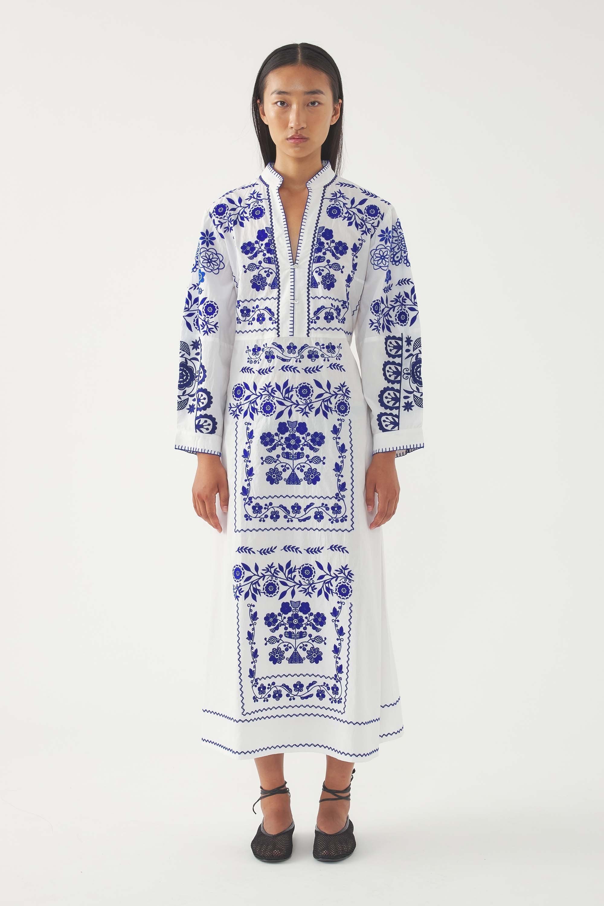 Robe Longue Mamie - Bleu