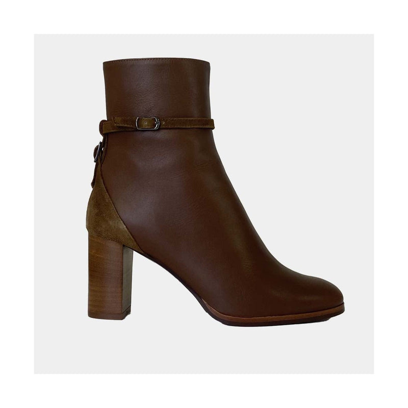 Bottines Ann Tuil Manege Bis - Cuir/Velours Camel Cuoio