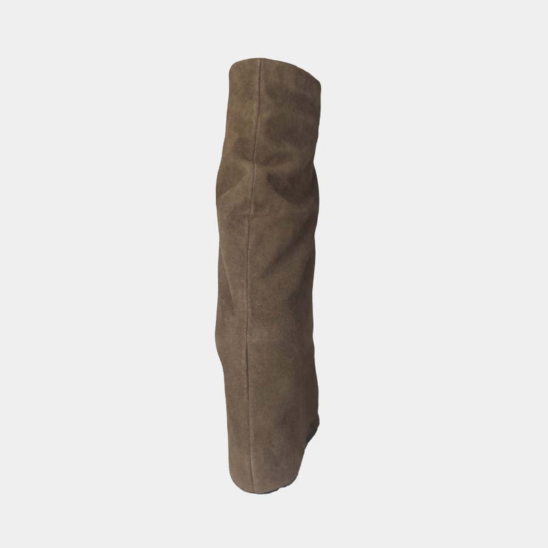 Mi-Bottes Compensées Ann Tuil Mangue - Rs2324 - Velours Taupe Foncé