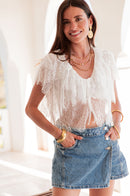 MANOA Blanc - Top Dentelle