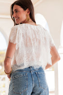 MANOA Blanc - Top Dentelle