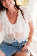 MANOA Blanc - Top Dentelle