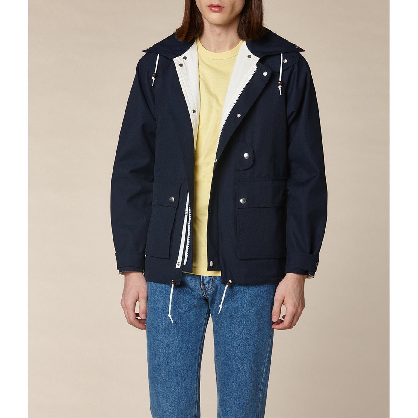 Fursac - Manteau En Coton Déperlant - Marine