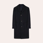 Manteau Col Tailleur En Laine Marine