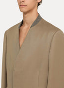 Maison Margiela - Manteau En Laine Plain Long Logo - Camel - Homme