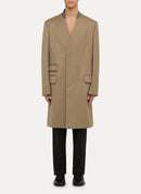 Maison Margiela - Manteau En Laine Plain Long Logo - Camel - Homme