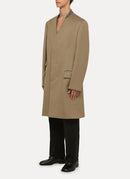 Maison Margiela - Manteau En Laine Plain Long Logo - Camel - Homme