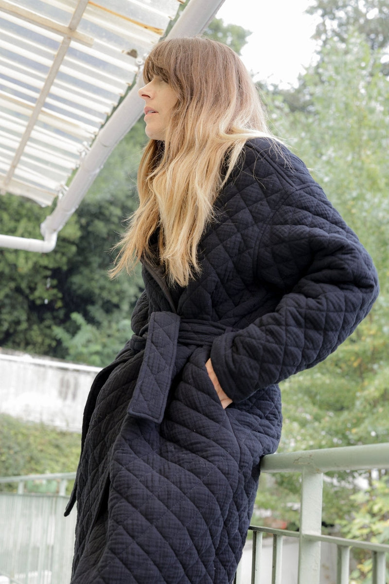 Plume Paris - Abrigo largo Neptune - Negro
