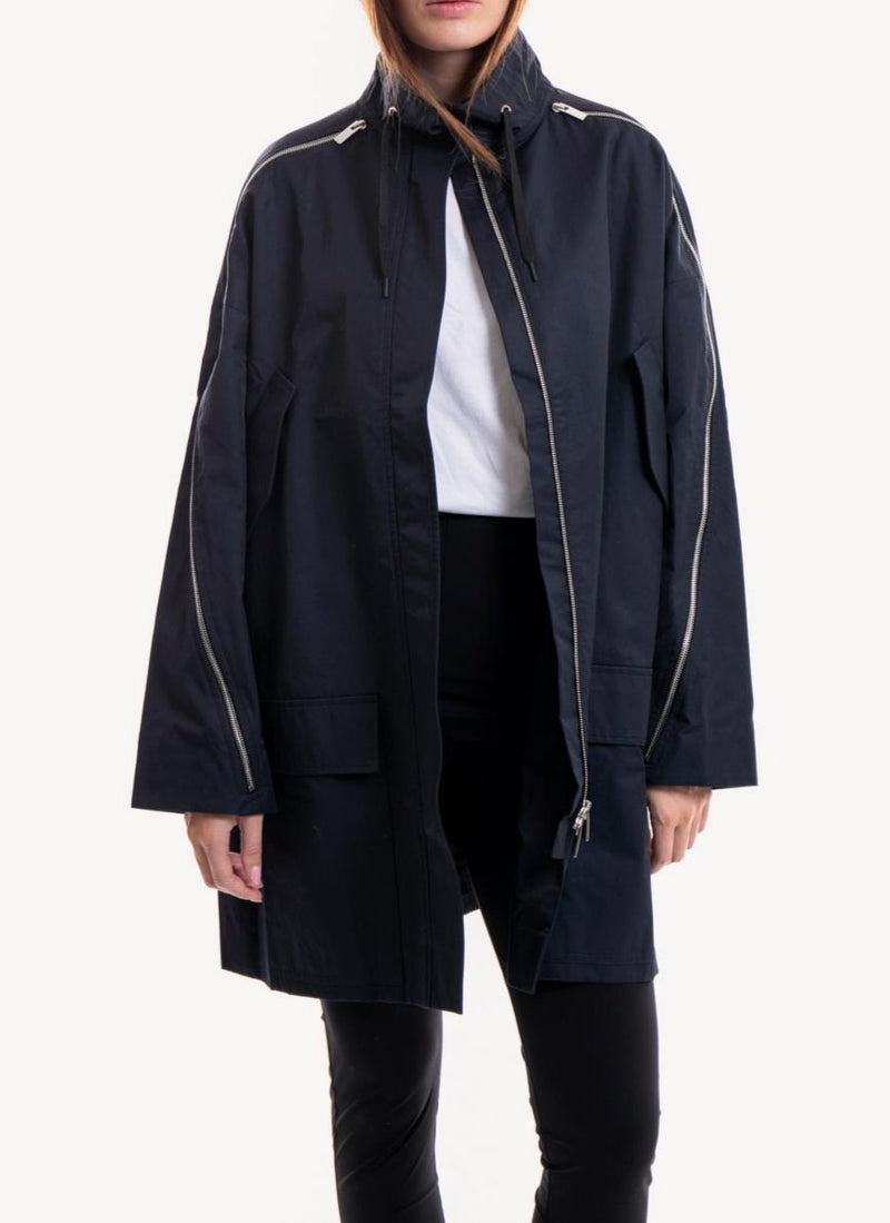 Nina Ricci - Manteau À Détails Zippés - Dark Navy - Femme